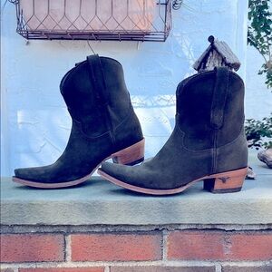 Lane “Emma Jane” Bootie- Olive Green suede
Size 9
